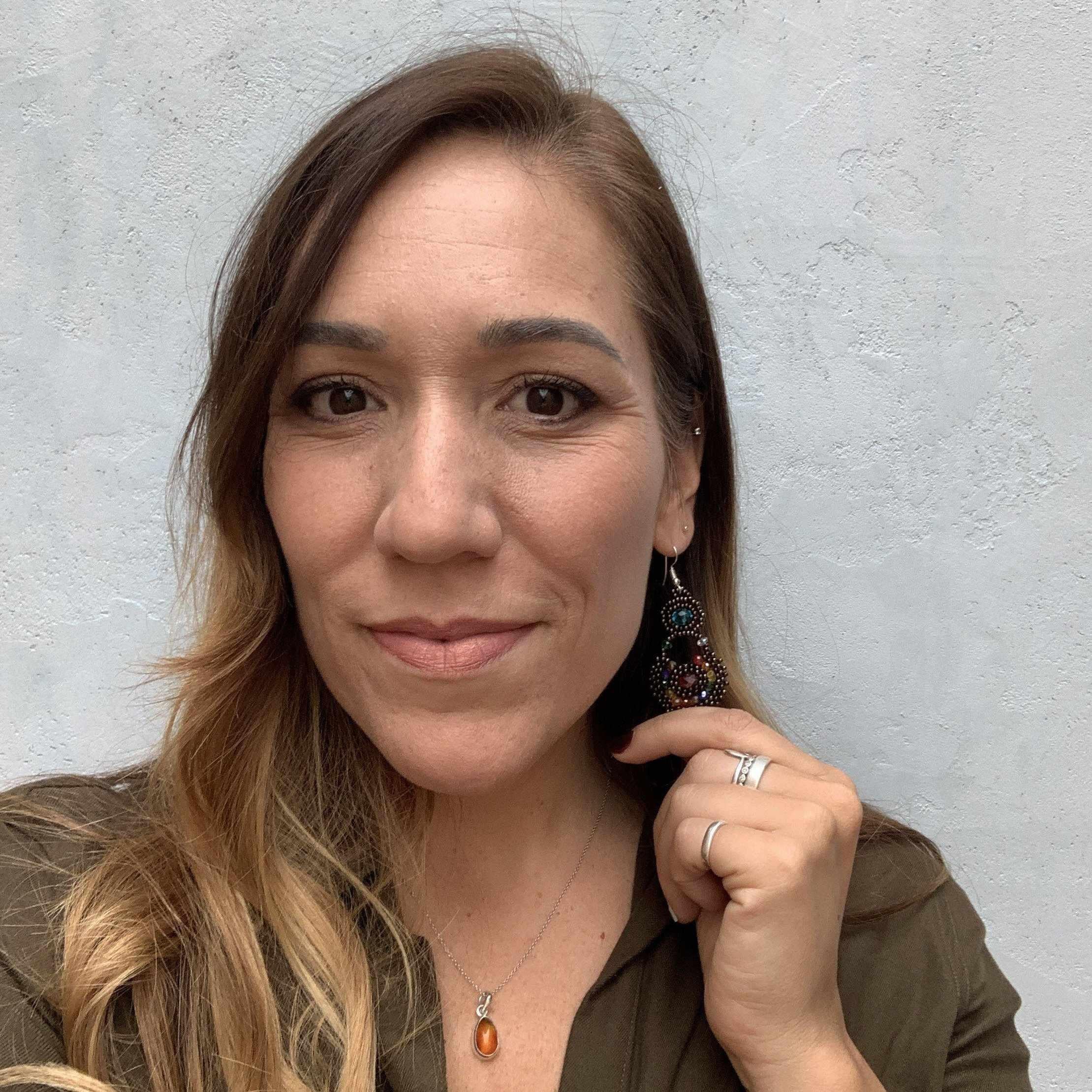 Chloe Seed Bead Handmade Circle Earrings - Guatemala