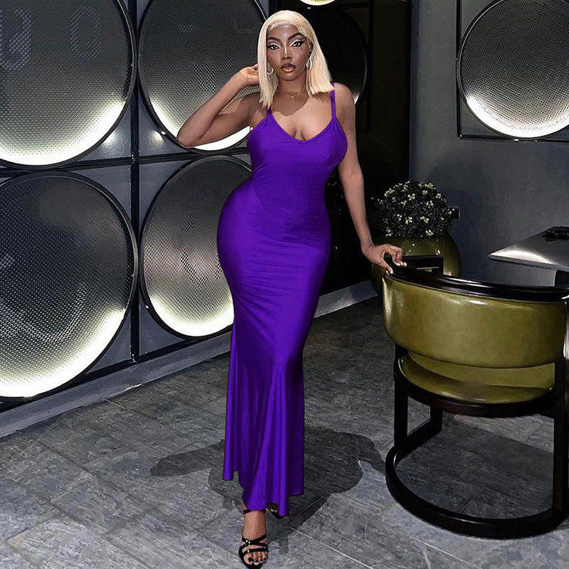 Style Fashion Sexy Crop Top Backless Slim Fit Bodycon Dress