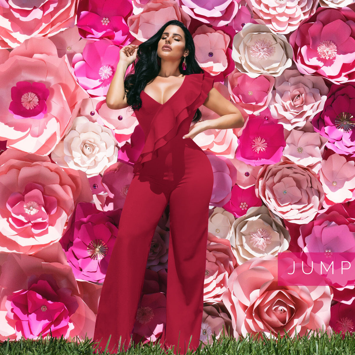 One- Shoulder Ruffle Jumpsuit