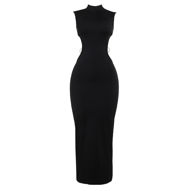 Sleeveless High-Neck Maxi Dress