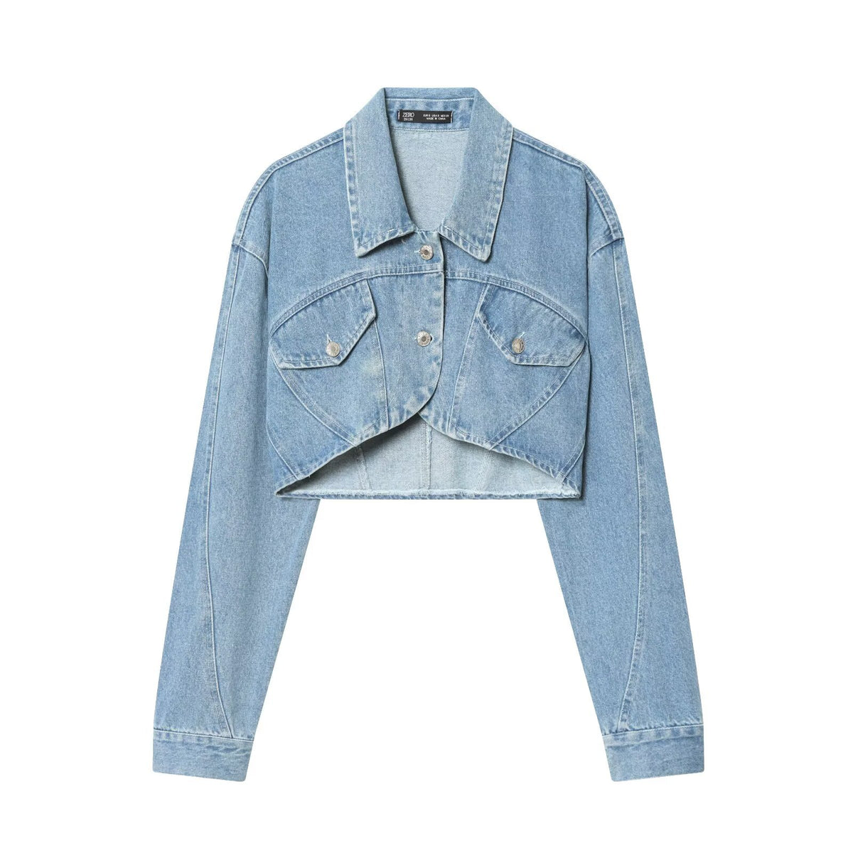 Light Blue Cropped Denim Jacket