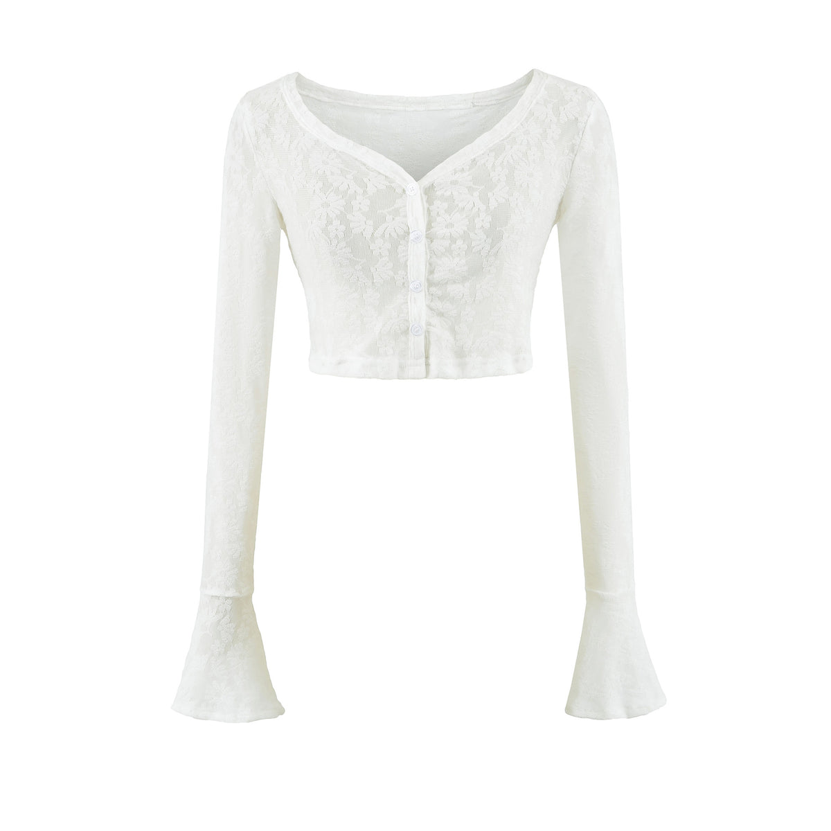 Lace V-Neck Cinched-Waist Top