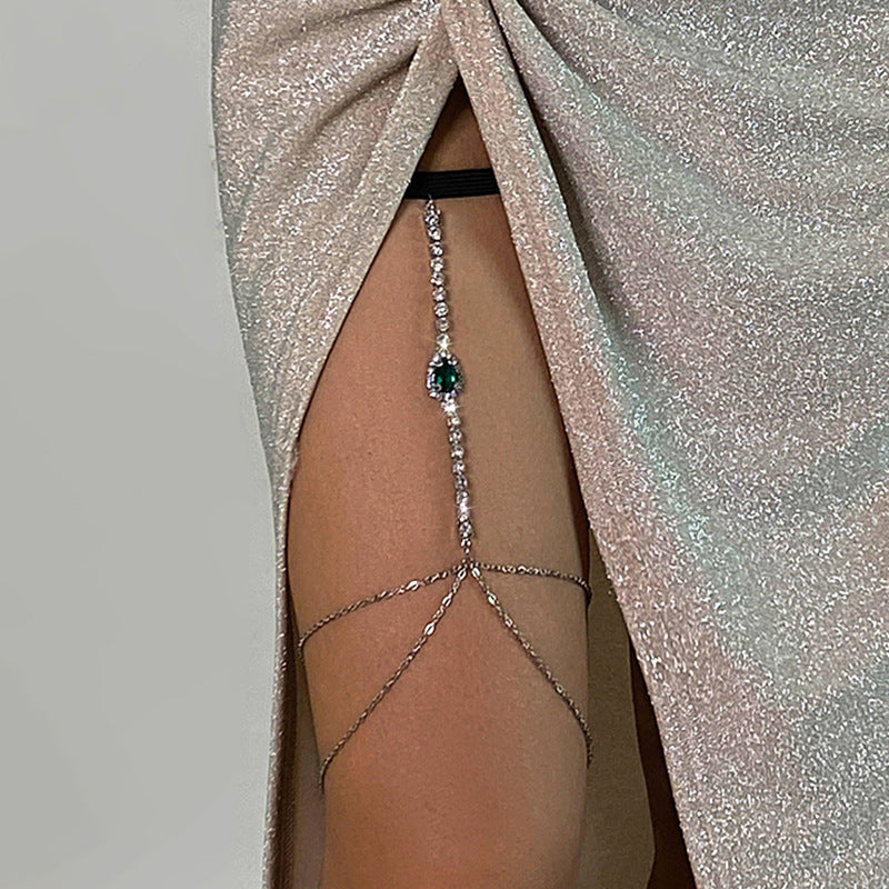 Rhinestone Fringe Thigh Chain