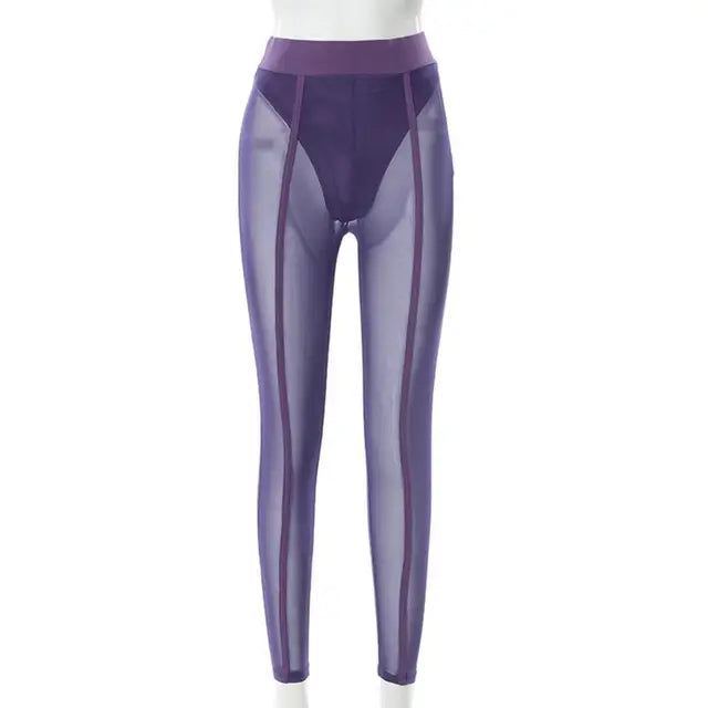 Sheer Mesh High-Waist Leggings