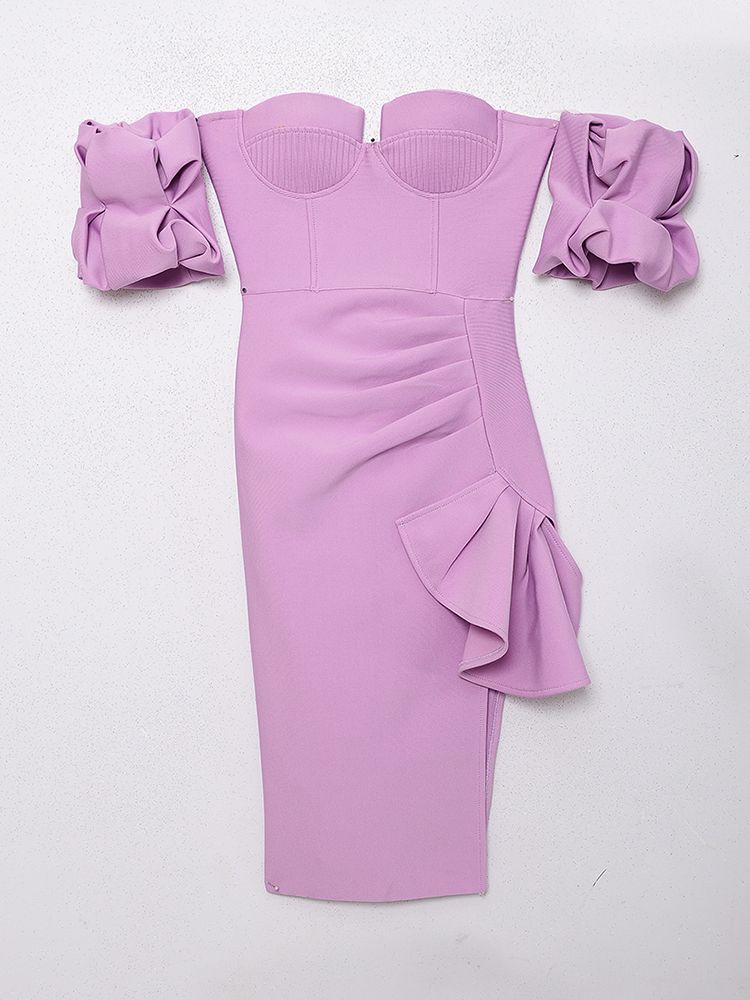 Strapless High-Slit Bandage Maxi Dress