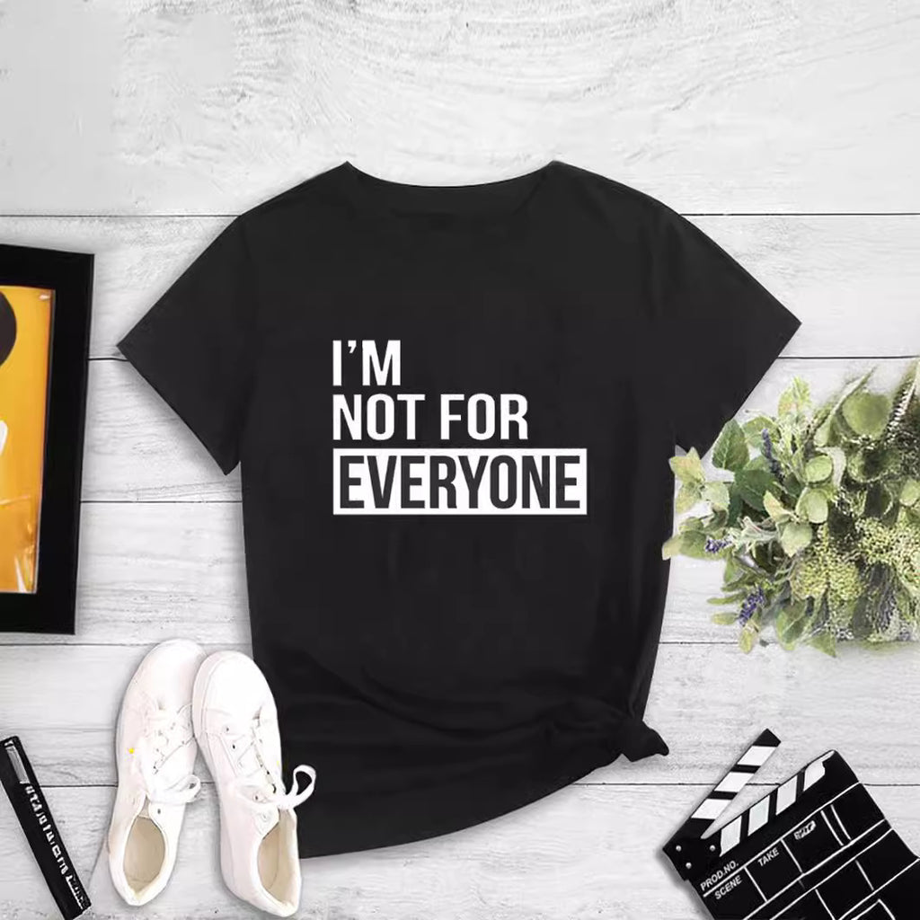 Printed Round Neck Crewneck T-Shirt for Women Fashion Casual Top