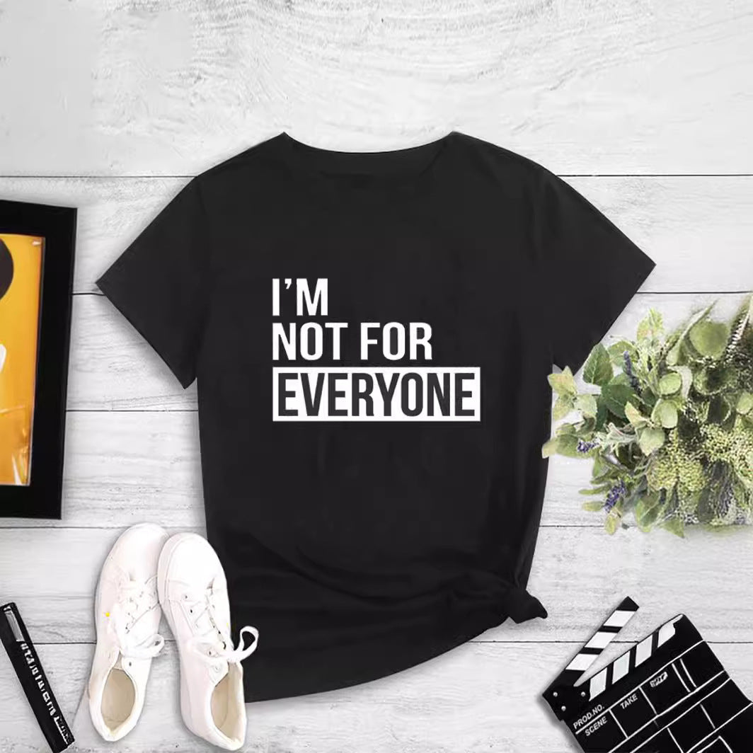 Printed Round Neck Crewneck T-Shirt for Women Fashion Casual Top