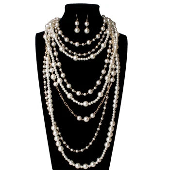 Layered Pearl Statement Necklace