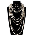 Layered Pearl Statement Necklace