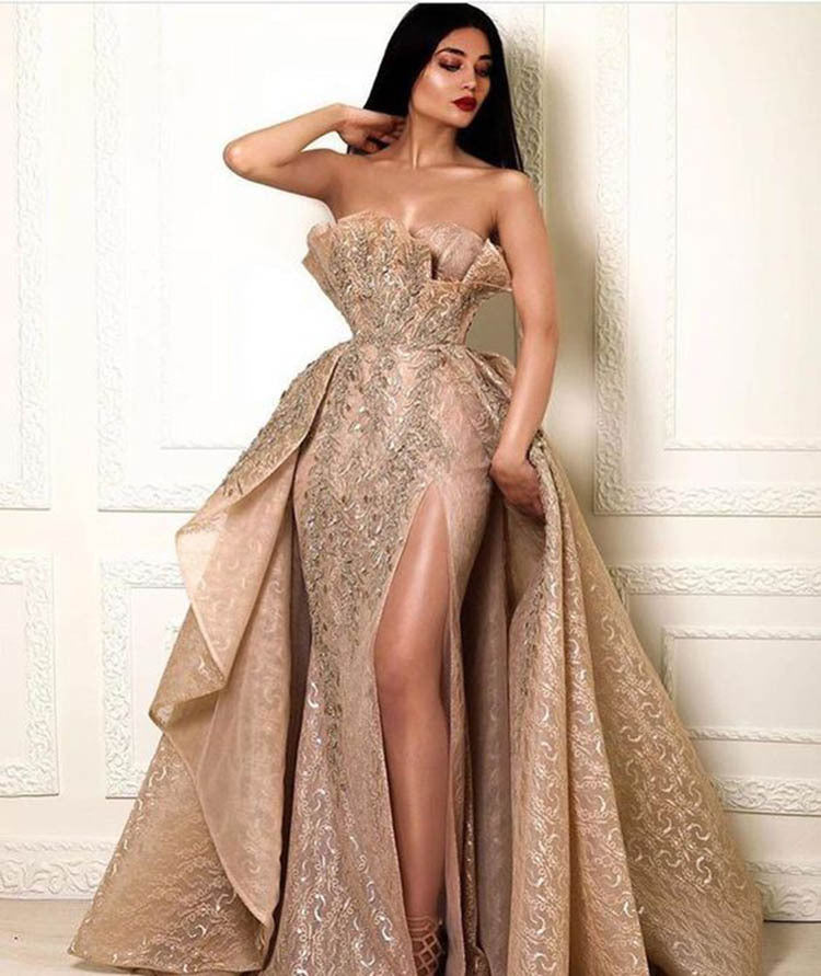 One-Shoulder Flared Evening Gown