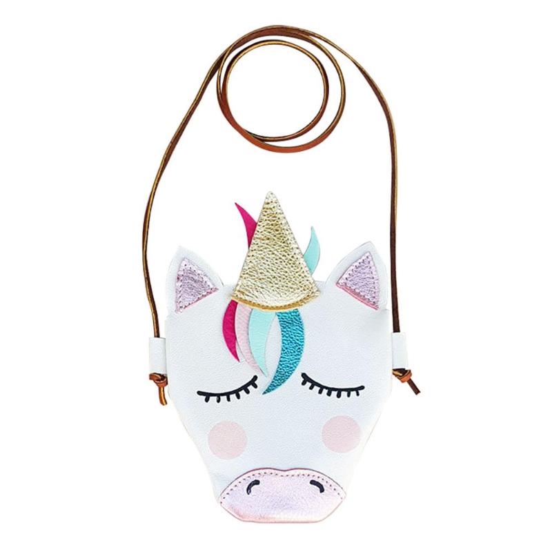 Cute Cartoon Animal Horse Leather Shoulder Bag Coin Purse Messenger Bag Babies Girls Kids Gift Mother Baby Diaper Bags Outdoor