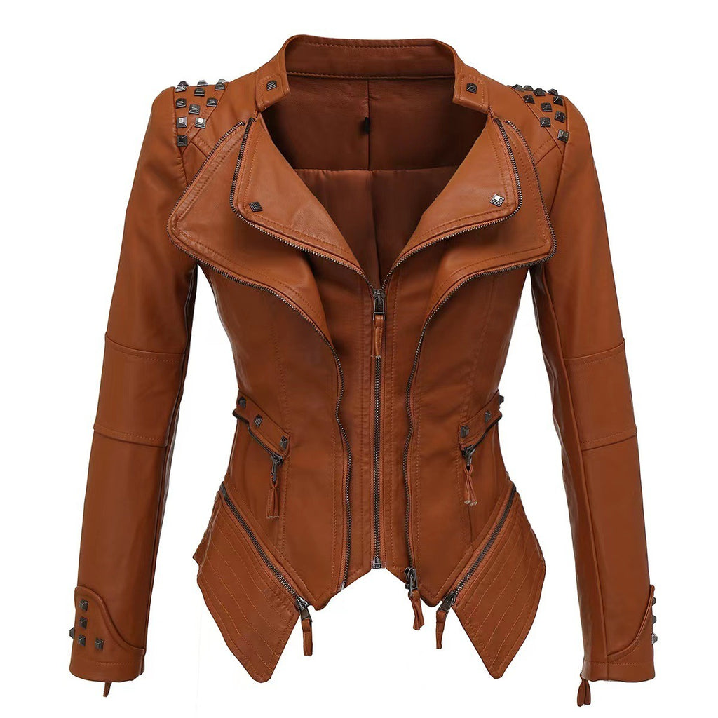 Studded Slim-Fit Moto Jacket