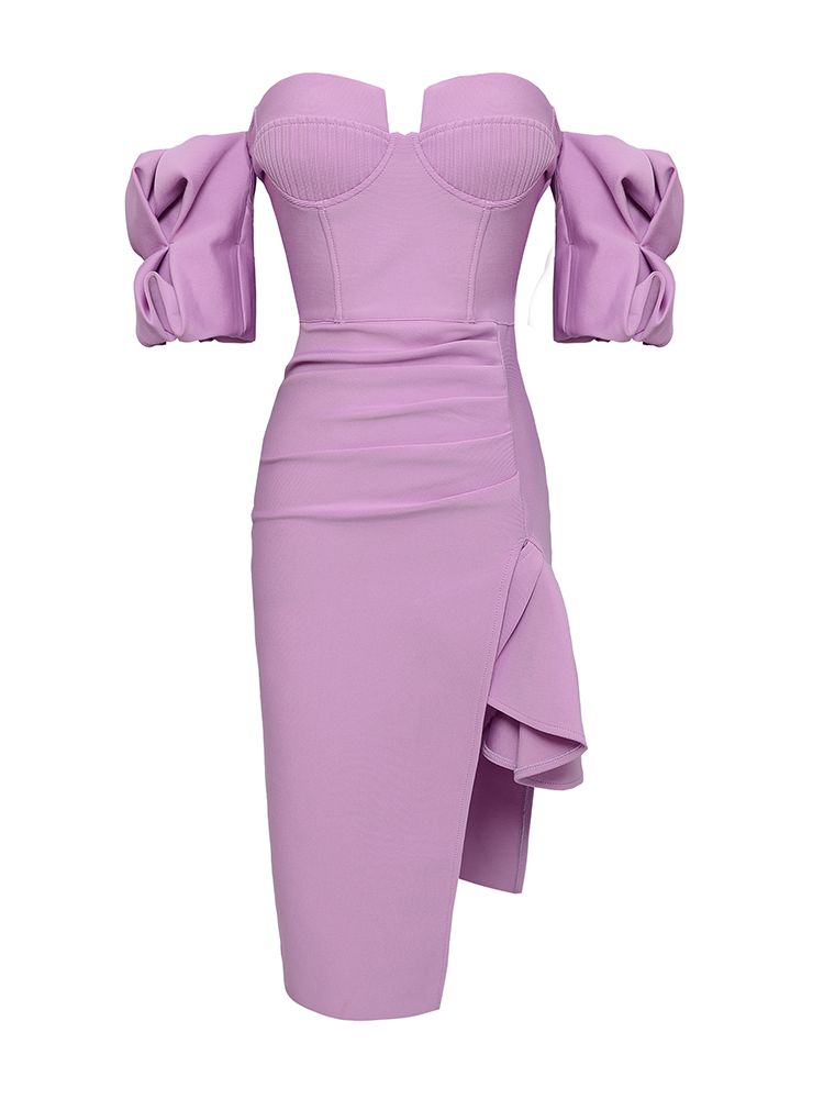 Strapless High-Slit Bandage Maxi Dress