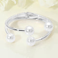 Pearl Tip Hinged Bangle Bracelet