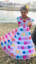 Mexican Chiapaneca Dress for Girls White
