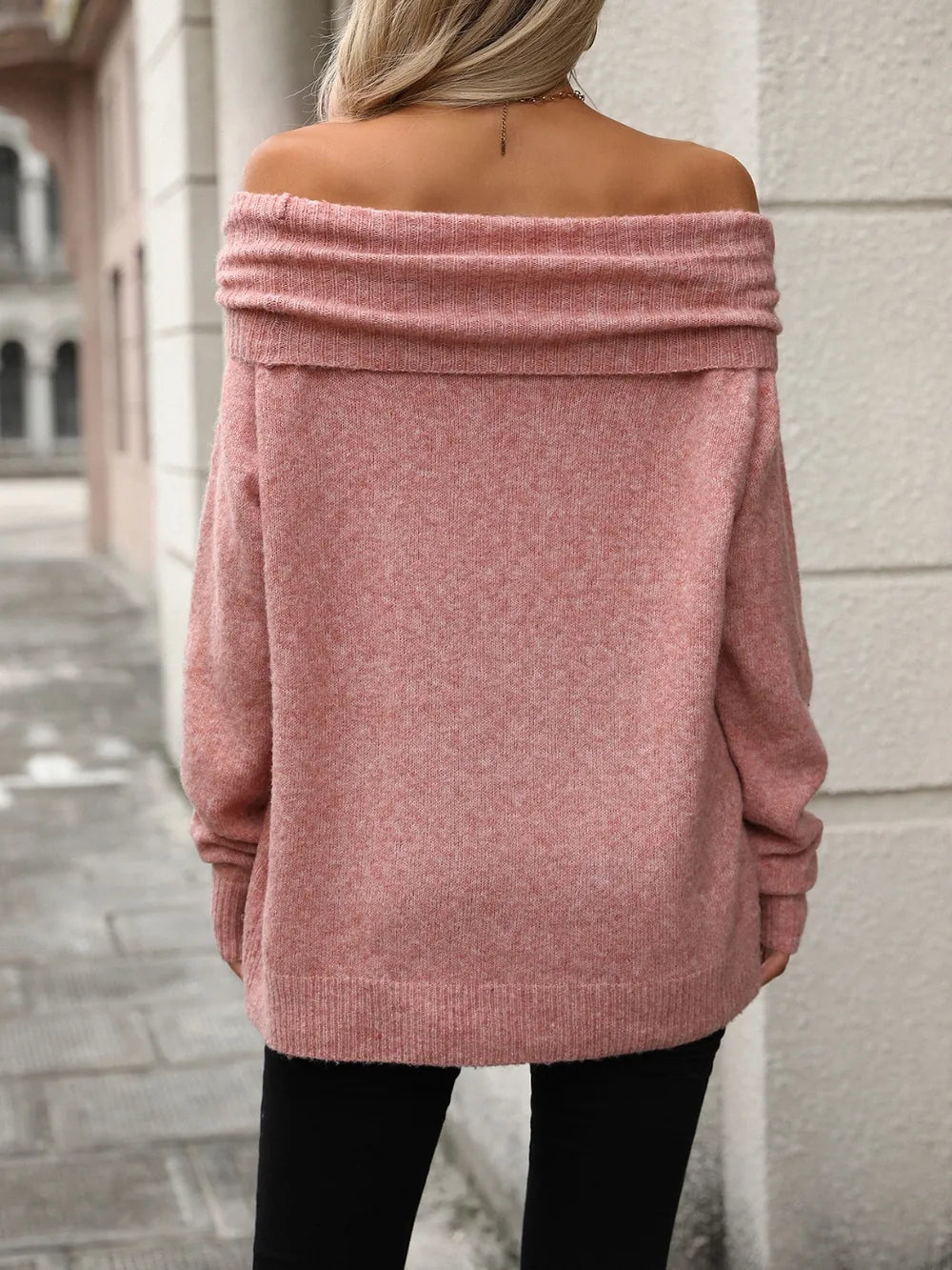 Soft Stacked-Neck Sweater