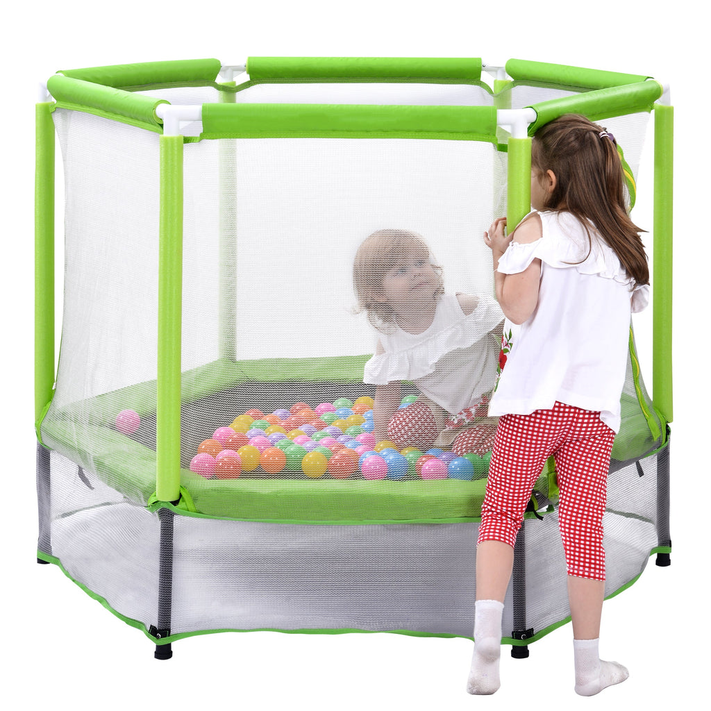 55-Inch Kids' Trampoline with Safety Enclosure | Green
