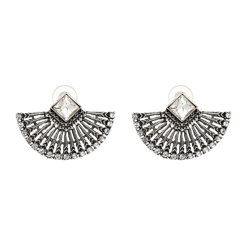 Crystal Fan Fringe Earrings