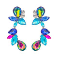 Rhinestone Floral Dangle Earrings