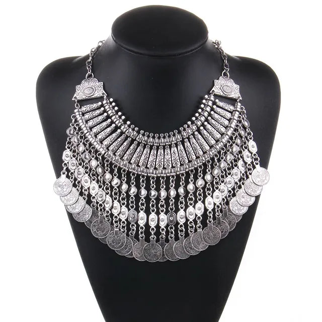 Vintage Coin Statement Choker Necklace