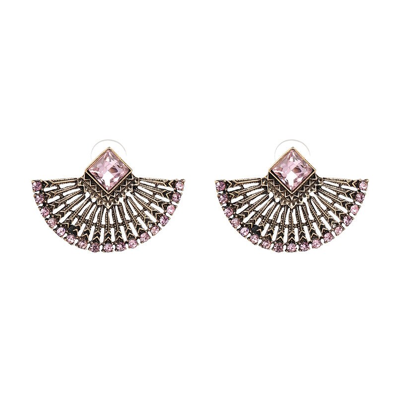 Crystal Fan Fringe Earrings