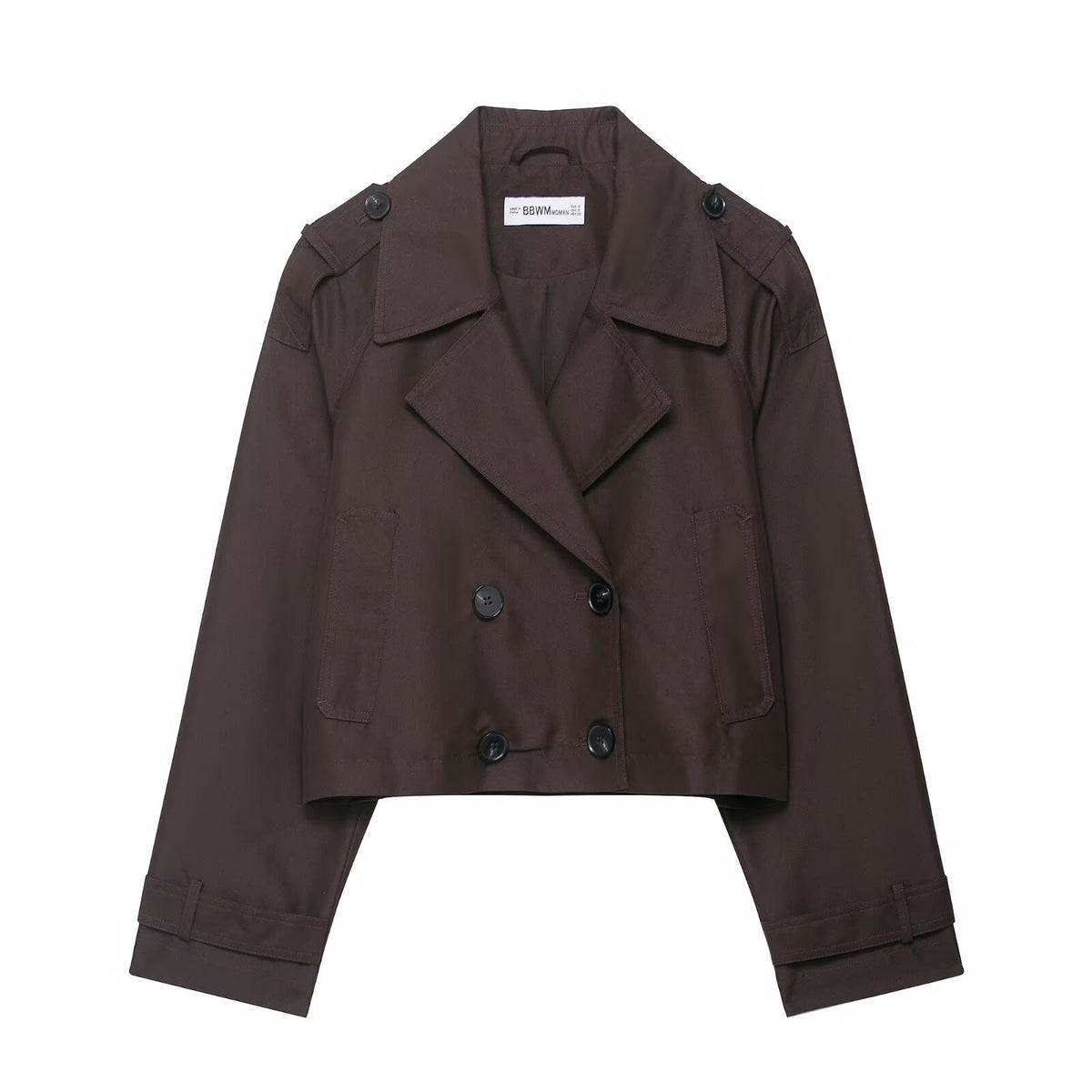 Cropped Double-Breasted Trench Coat