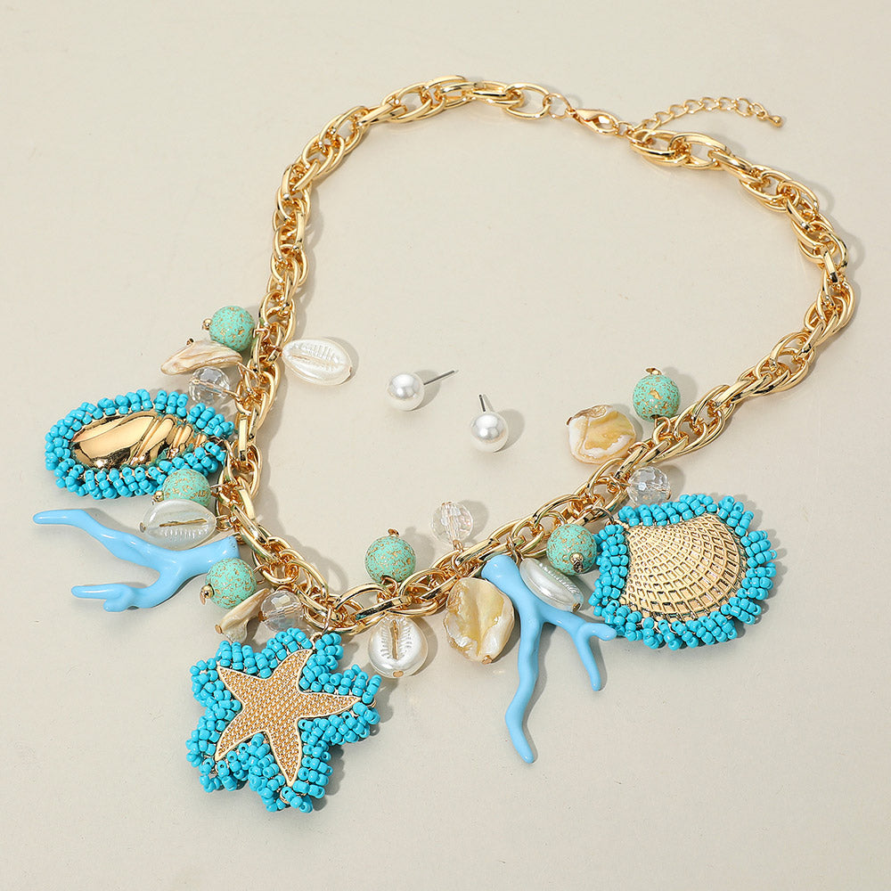 Chunky Ocean Inspired Statement Necklace
