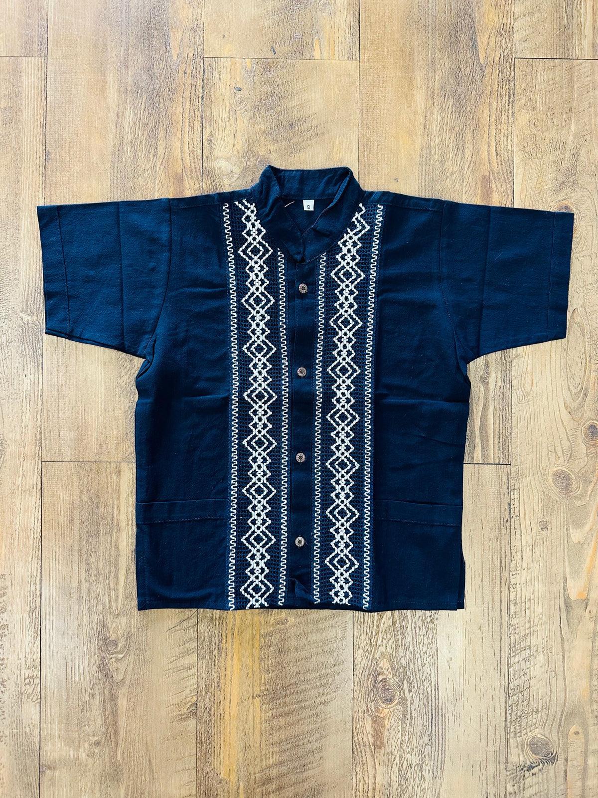 Boys Guayabera Maya Navy