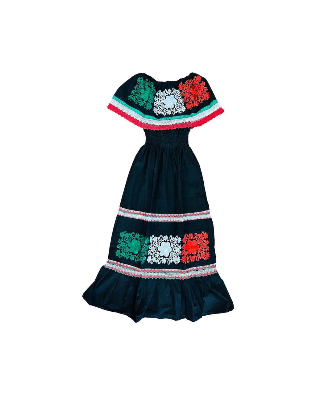 Off the Shoulder Victoria Floral Tricolor Dress