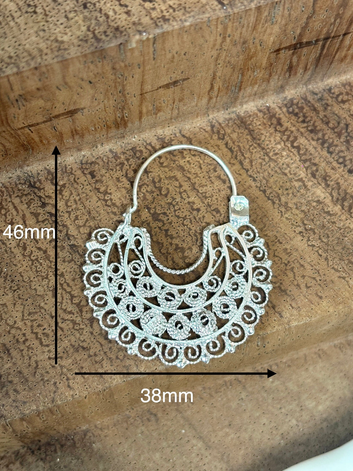 Mexican filigree hoop earrings Sterling silver .925 | Authentic Mexican jewelry for woman