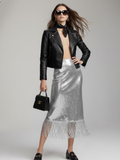 GALA GLAMOUR Fringed Midi Skirt ECO FASHION BYMANYC ® New York