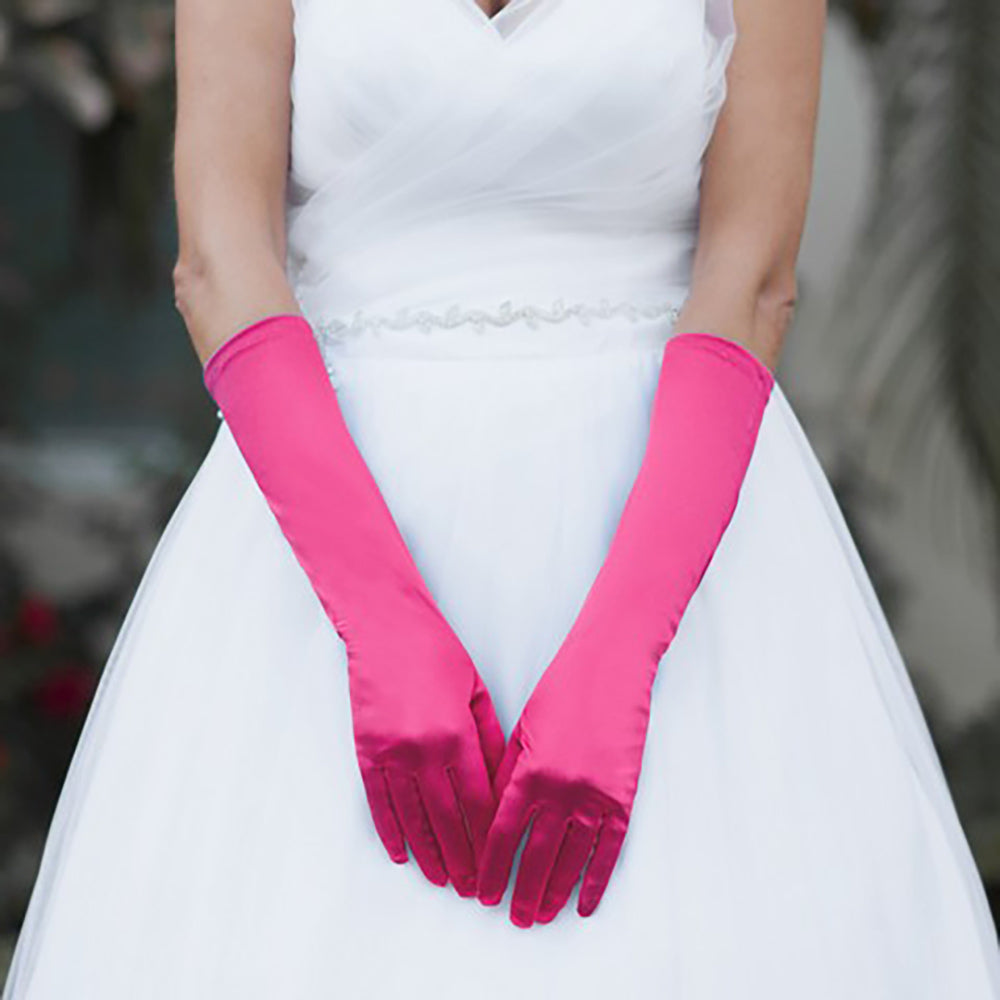 Women's Medium Satin Wedding Gloves