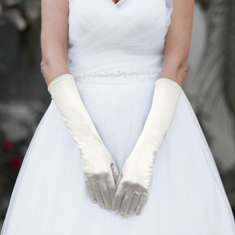 Women's Medium Satin Wedding Gloves