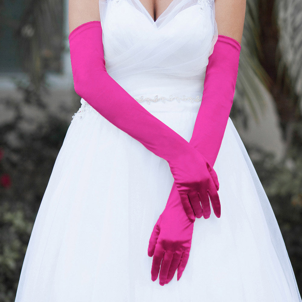 Women's Dressy Satin Long Wedding Gloves