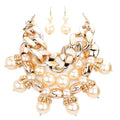 Chunky Chain Pearl Bib Necklace
