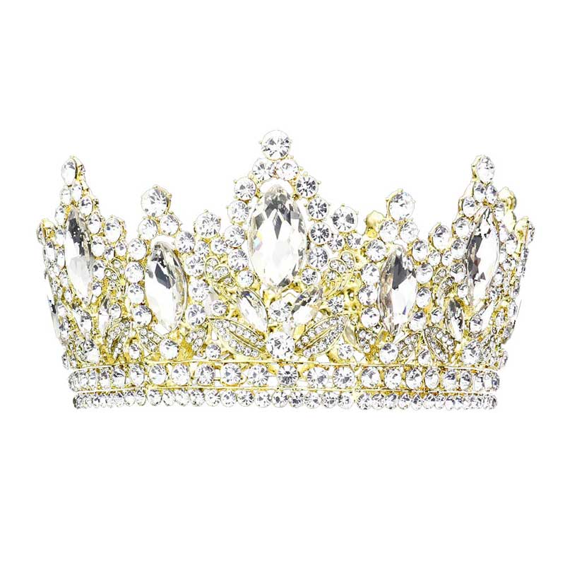 Marquise Accented Pageant Stone Crown Tiara