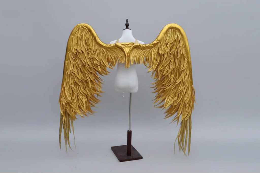 Gold Feather Angel Wings
