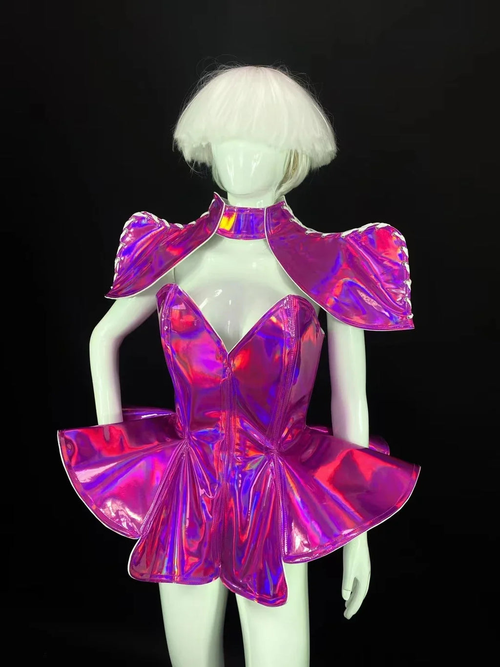 Futuristic Iridescent Rave Bodysuit