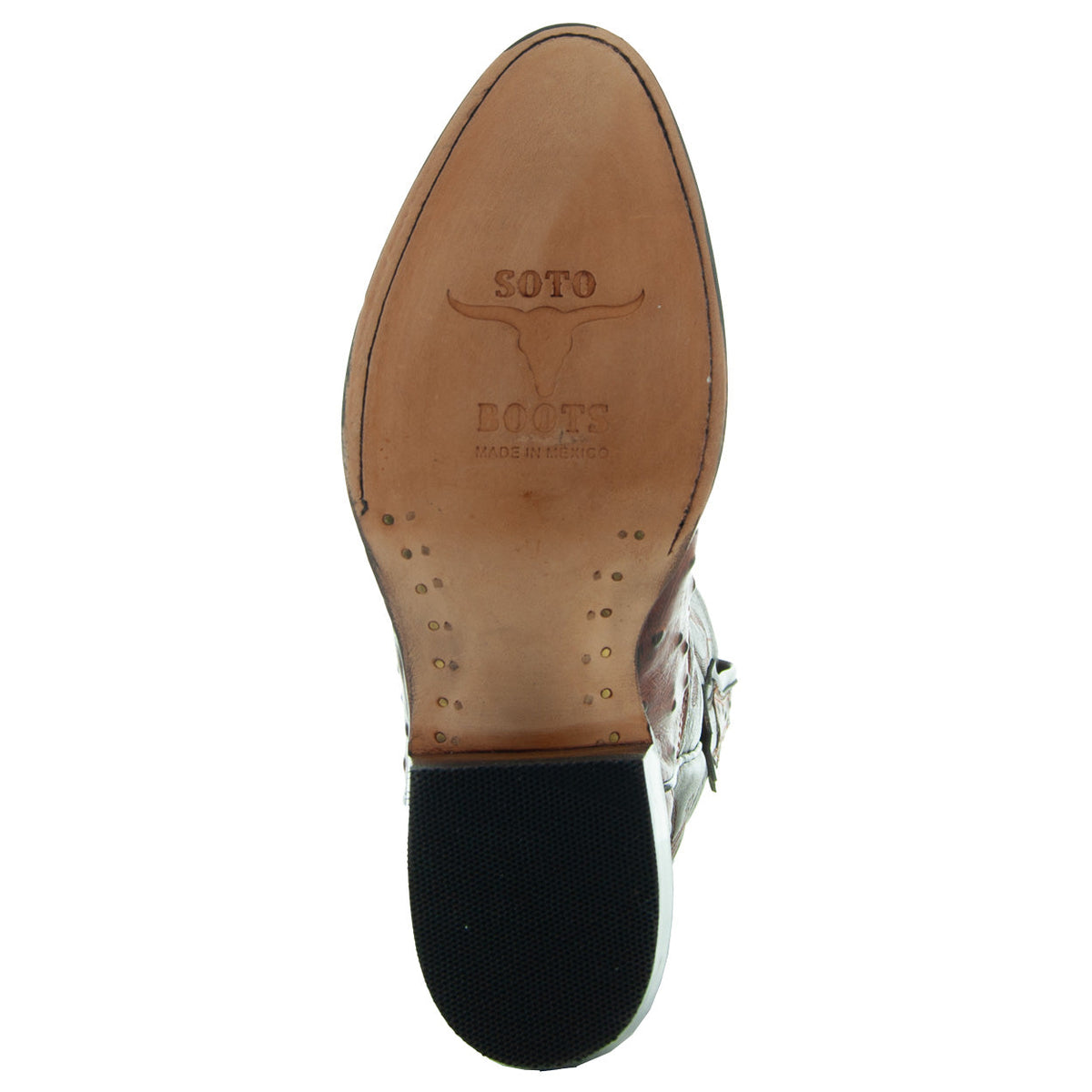 Men's Cognac Ostrich Print Cowboy Boots (H7002)