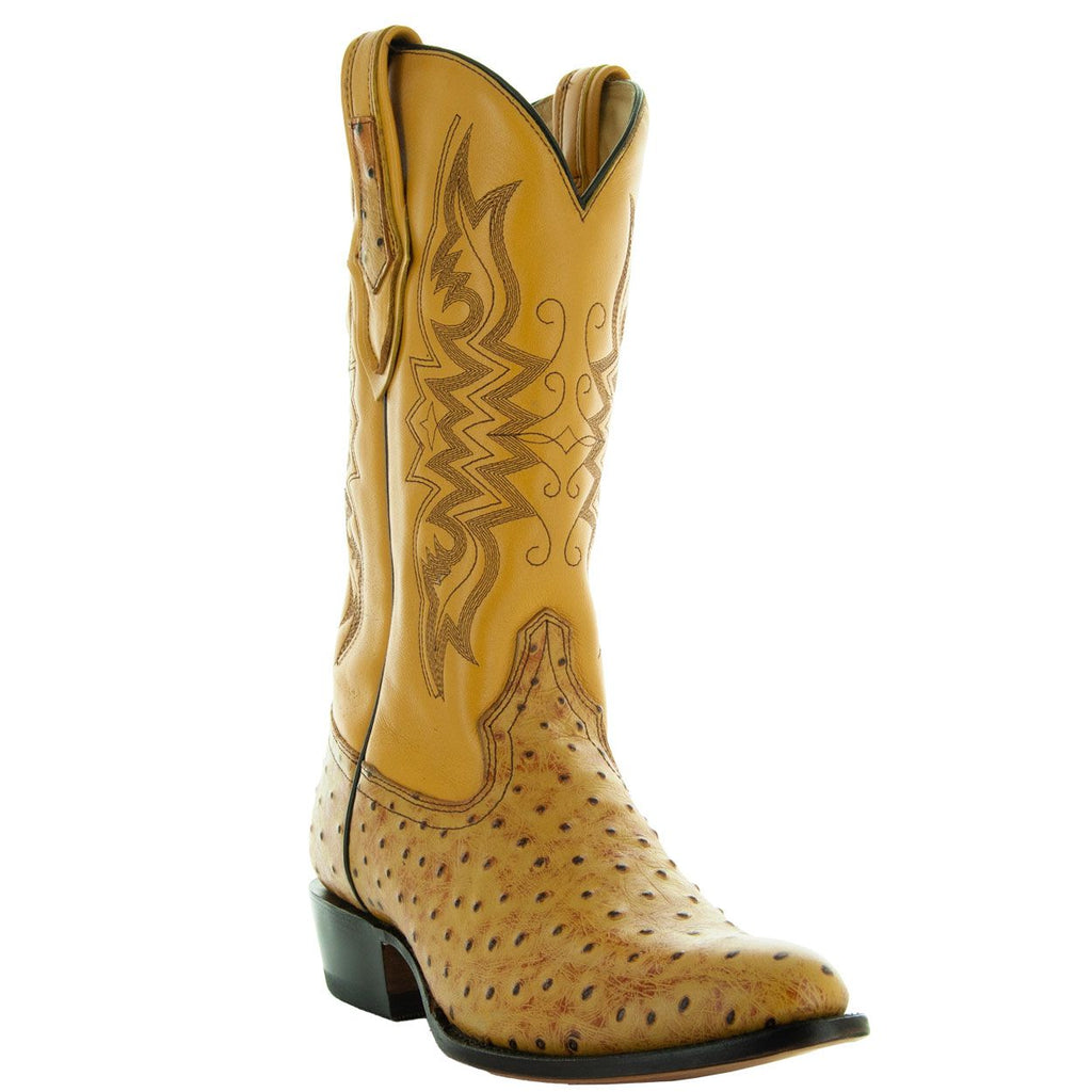 Men's Mantequilla Ostrich Print Cowboy Boots (H7002)