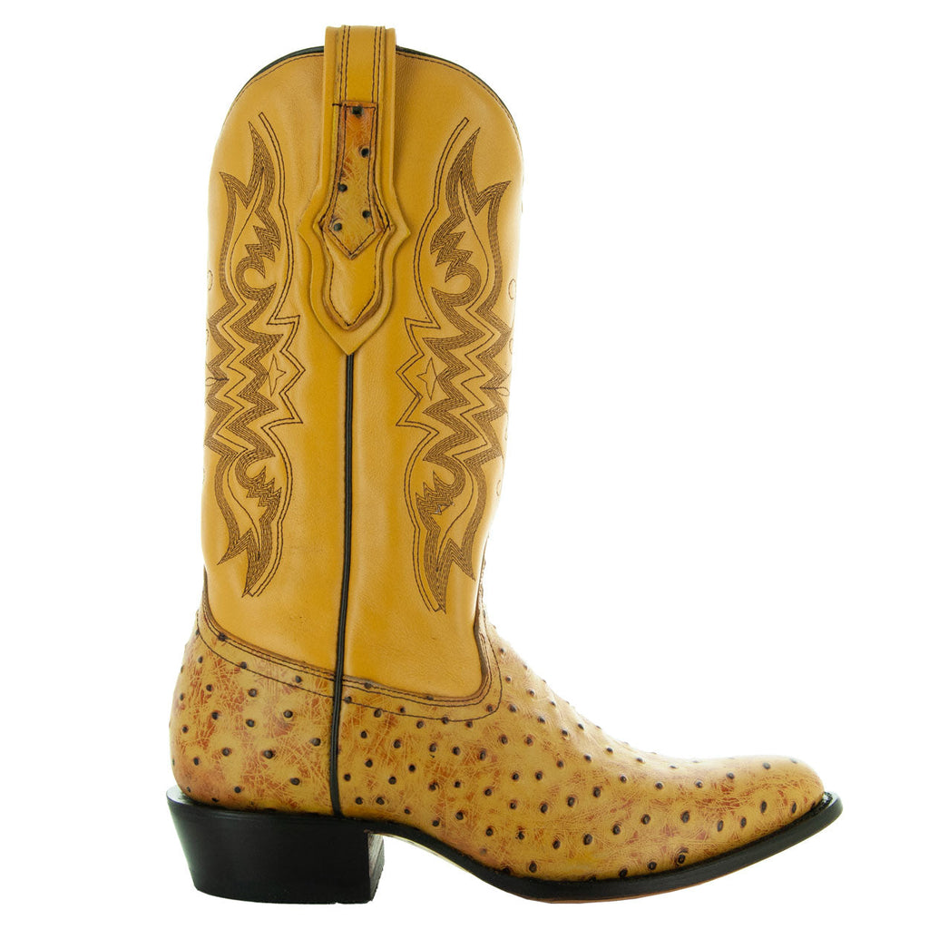 Men's Mantequilla Ostrich Print Cowboy Boots (H7002)