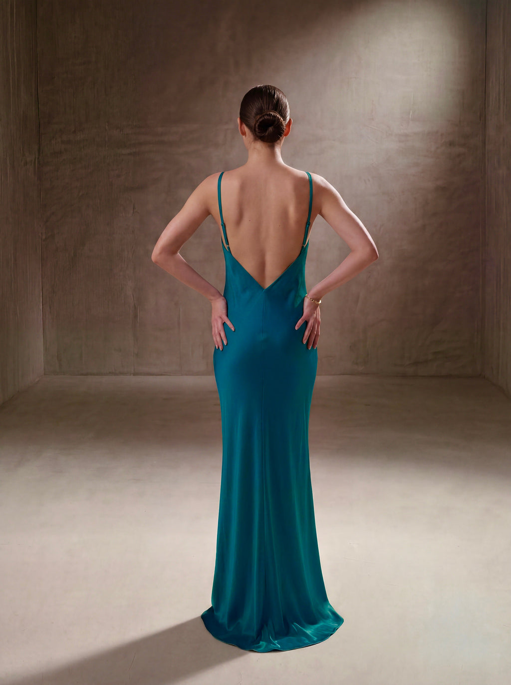 Silk Diamond Gown - Teal