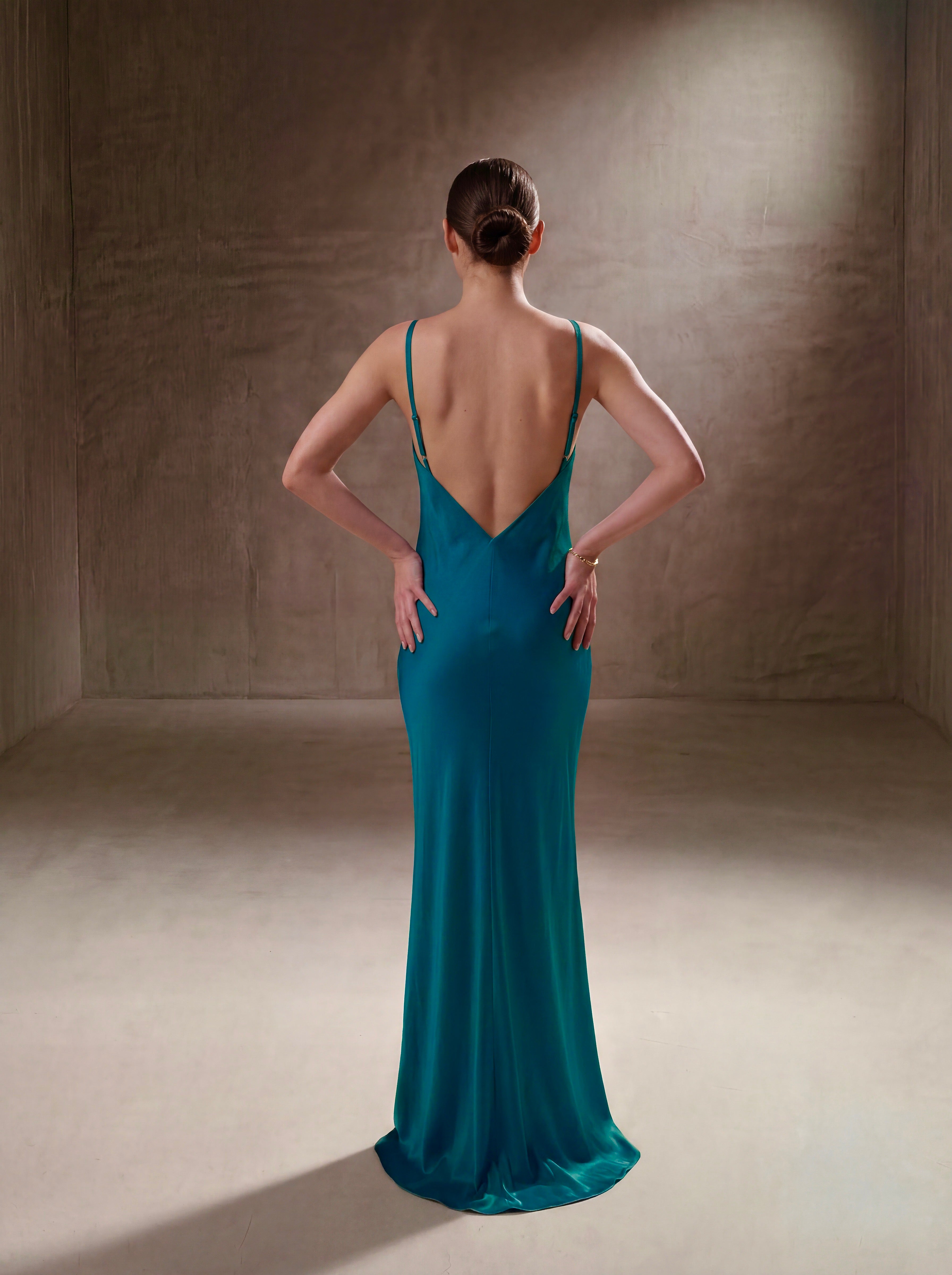 Silk Diamond Gown - Teal