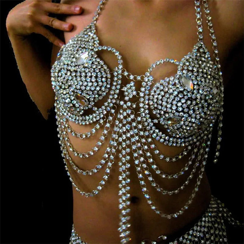 Crystal Tassel Body Chain Set