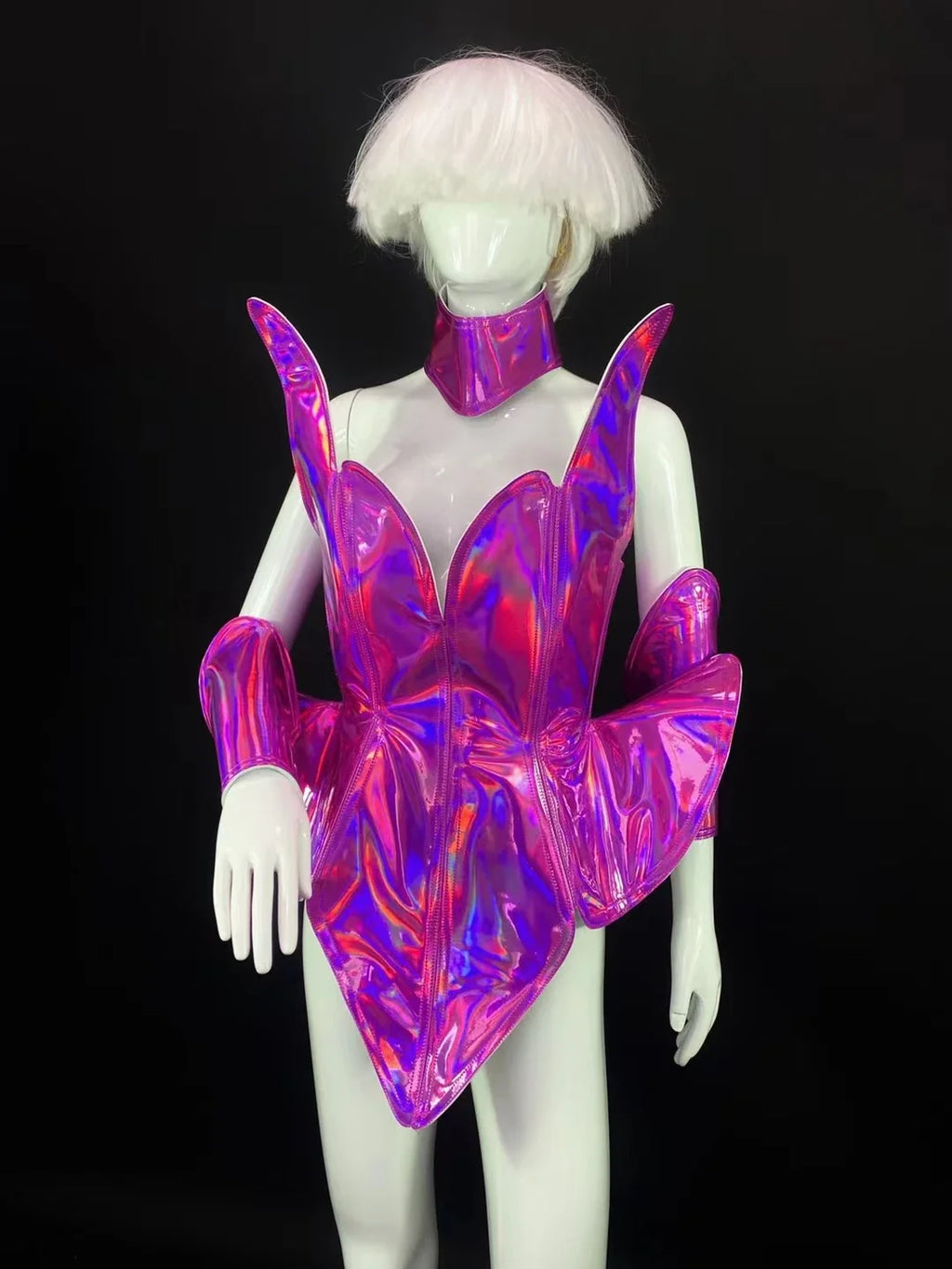 Futuristic Iridescent Rave Bodysuit