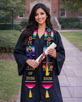 Mexican Floral Embroidered Graduation Stole Class of 2026