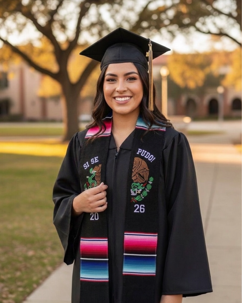Mexican Serape Eagle Graduation Stole 2026