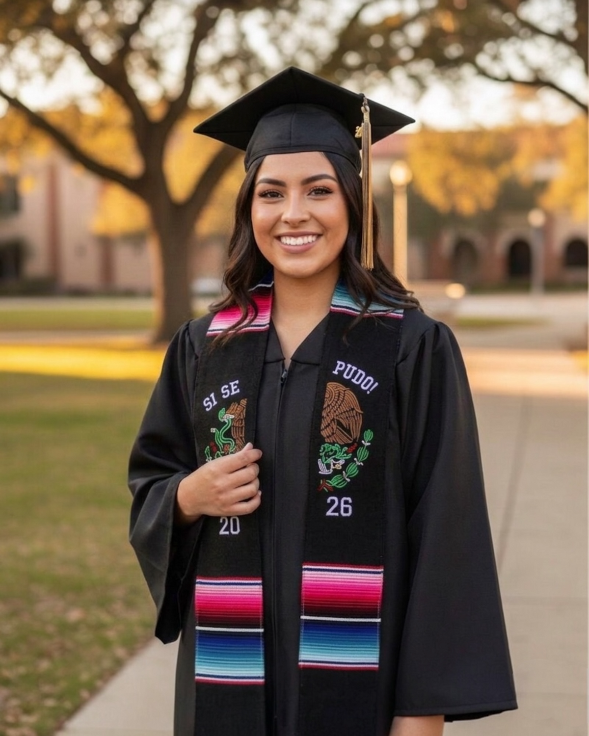 Mexican Serape Eagle Graduation Stole 2026