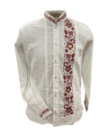 Men's Guayabera Morelos White Red
