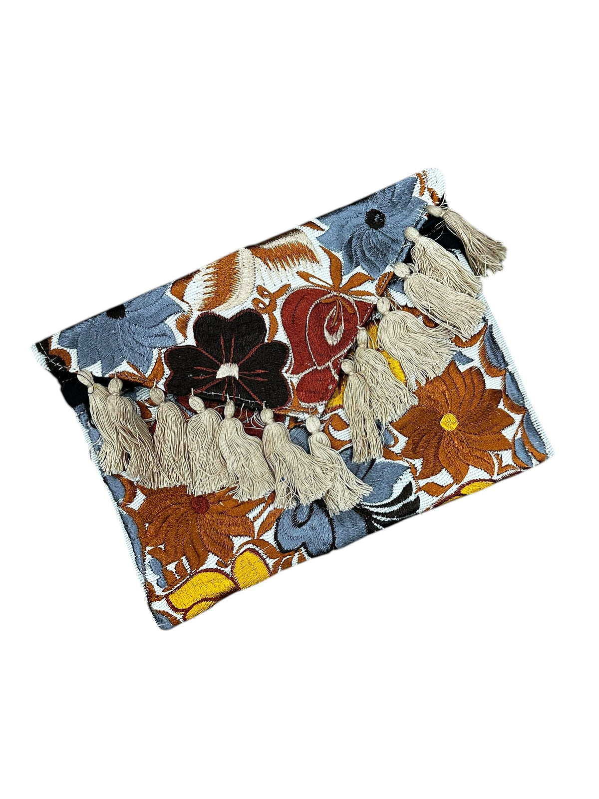 Mexican Embroidered Floral Clutch Bag Autumn